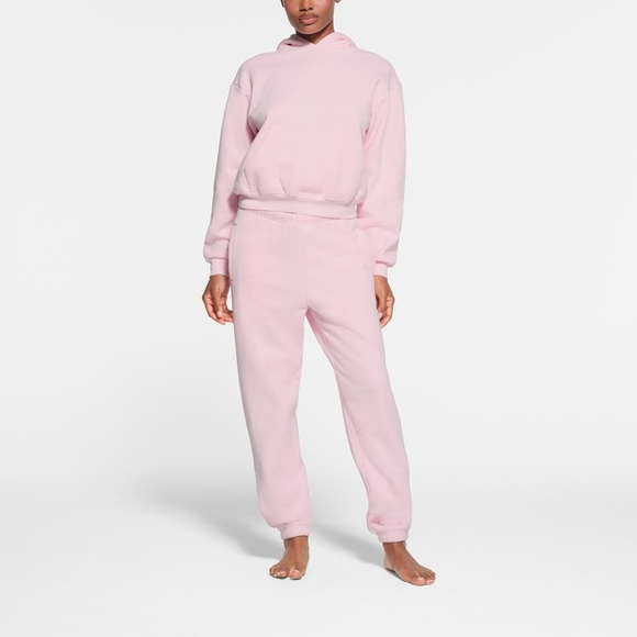 SKIMS Cotton Fleece Joggers - Cherry Blossom L Large NWT NEW - Picture 3 of 5